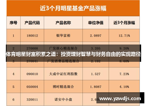 体育明星财富积累之道：投资理财智慧与财务自由的实现路径